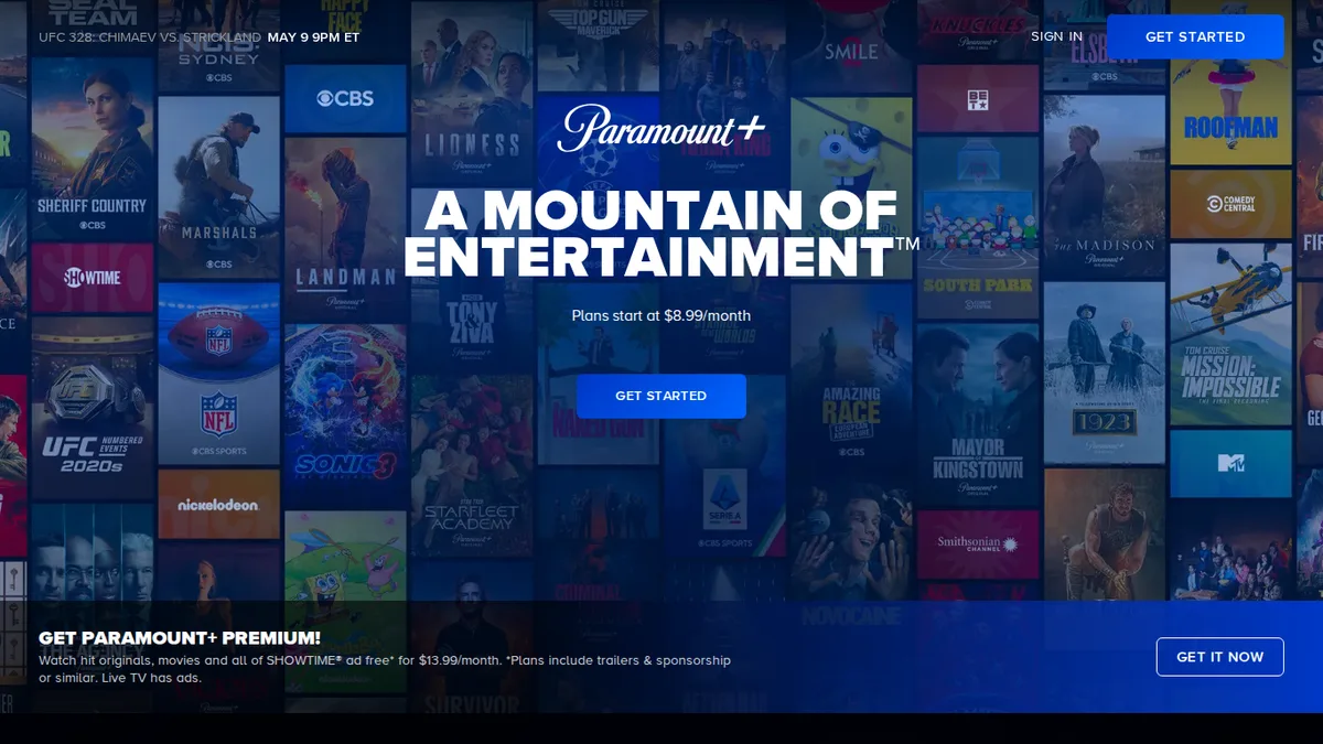 Paramount+のスクリーンショット